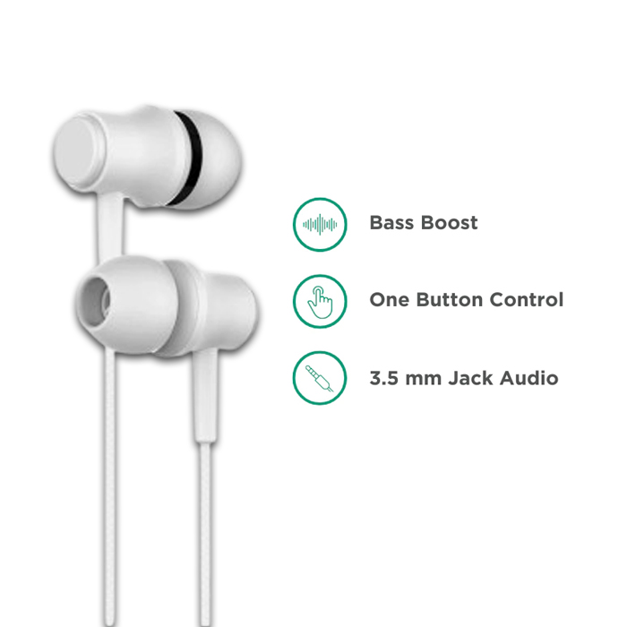 Earphone Ufone WI01 Stereo Jack 3.5mm Built-in Microphone Bass Boosted