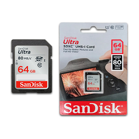 SD Card Sandisk 64GB C10 80 Mbps