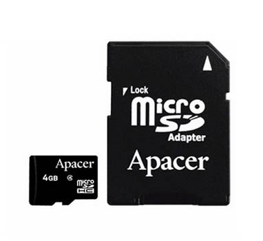 Micro SD APACER +Adapter Class 4 4G